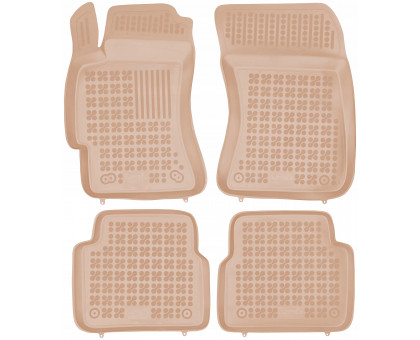 Rezaw-Plast Rubber Car Mats for 2009-2013 Subaru Forester Floor Mats Anti-Slip Beige