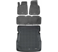 Rezaw-Plast Rubber Car Mats for 2012-2024 Tesla Model S Floor Mats & Cargo Mat Black