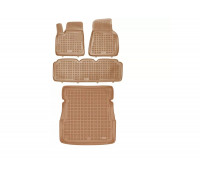 Rezaw-Plast Floor Mats for 2012-2024 Tesla Model S Car Mats & Cargo Mat Anti-Slip Beige