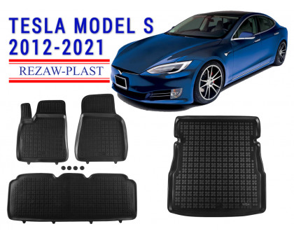 REZAW PLAST Floor Mats, Cargo Liner for Tesla Model S 2012-2021 Custom Fit
