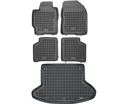 Rezaw-Plast Rubber Car Mats for 2003-2009 Toyota Prius Floor Mats & Cargo Mat Black