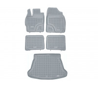 Rezaw-Plast Floor Mats for 2010-2015 Toyota Prius Car Mats & Cargo Mat Anti-Slip Gray