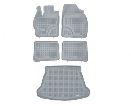 Rezaw-Plast Floor Mats for 2010-2015 Toyota Prius Car Mats & Cargo Mat Anti-Slip Gray