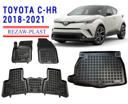 REZAW PLAST Auto Mats Tailored for Toyota C-HR 2018-2021 Custom Fit Black