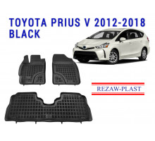 Rezaw-Plast  Rubber Floor Mats Set for Toyota Prius V 2012-2018 Black