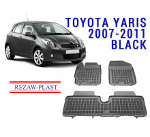 Rezaw-Plast  Rubber Floor Mats Set for Toyota Yaris 2007-2011 Black