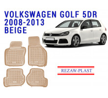 Rezaw-Plast  Rubber Floor Mats Set for Volkswagen Golf 2008-2013 5DR Beige