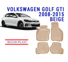Rezaw-Plast  Rubber Floor Mats Set for Volkswagen Golf GTI 2008-2015 Beige