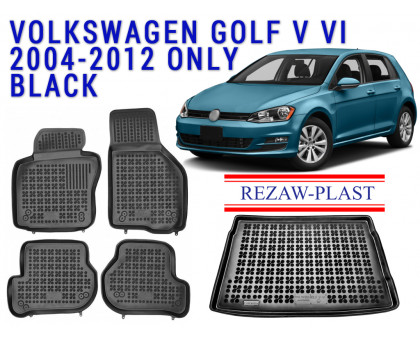 REZAW PLAST Auto Mats Tailored for Volkswagen Golf V VI 2004-2012 All Season Black 
