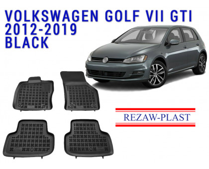 REZAW PLAST Rubber Mats for Volkswagen Golf VII GTI 2012-2019 Odorless Black