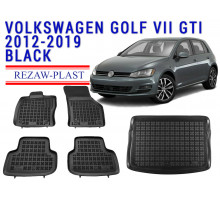 REZAW PLAST Car Mats Set for Volkswagen Golf VII GTI 2012-2019 Anti-Slip Black