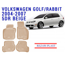 Rezaw-Plast  Rubber Floor Mats Set for Volkswagen Golf/Rabbit 2004-2007 5DR Beige
