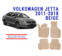REZAW PLAST All-Weather Floor Mats for Volkswagen Jetta 2011-2018 Custom Fit Beige 