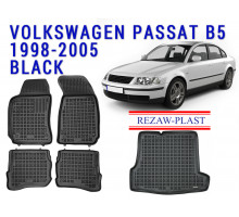 REZAW PLAST Auto Liners Set for Volkswagen Passat 1998-2005 B5 Sedan Custom Fit Black