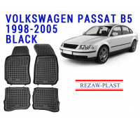 REZAW PLAST Custom-Fit Rubber Mats for Volkswagen Passat B5 1998-2005 Sedan Durable Black