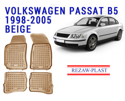 REZAW PLAST Custom-Fit Rubber Mats for Volkswagen Passat 1998-2005 B5 Sedan All-Season