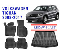 REZAW PLAST Custom Fit Floor Mats for Volkswagen Tiguan 2008-2017 All Weather Black