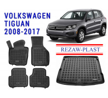 REZAW PLAST Custom Fit Floor Mats for Volkswagen Tiguan 2008-2017 Odor Molded