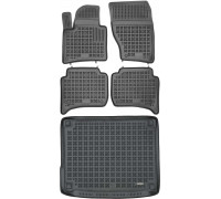 Rezaw-Plast Floor Mats for 2010-2018 Volkswagen Touareg Car Mats & Cargo Mat Anti-Slip Black