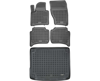 Rezaw-Plast Floor Mats for 2010-2018 Volkswagen Touareg Car Mats & Cargo Mat Anti-Slip Black