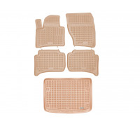 Rezaw-Plast Car Mats for 2010-2018 Volkswagen Touareg Floor Mats Durable Beige