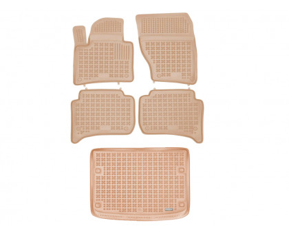 Rezaw-Plast Car Mats for 2010-2018 Volkswagen Touareg Floor Mats Durable Beige