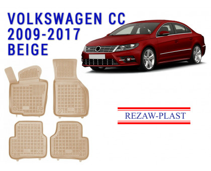 REZAW PLAST Custom Fit Car Mats for Volkswagen CC 2009-2017 Custom Fit Beige