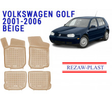 Rezaw-Plast  Rubber Floor Mats Set for Volkswagen Golf 2001-2006 Beige