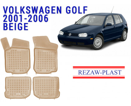 REZAW PLAST High-Quality Floor Mats for Volkswagen Golf 2001-2006 All Season Beige