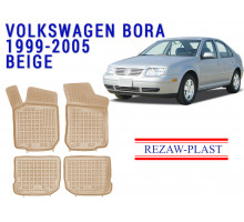 REZAW PLAST Durable Floor Liners for Volkswagen Bora 1999-2005 Custom Fit Beige