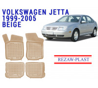 REZAW PLAST Rubber Floor Liners for Volkswagen Jetta 1999-2005 Waterproof Beige