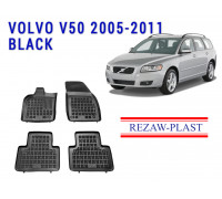Rezaw-Plast  Rubber Floor Mats Set for Volvo V50 2005-2011 Wagon Black