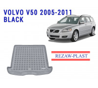 Rezaw-Plast  Rubber Trunk Mat for Volvo V50 2005-2011 Wagon Gray