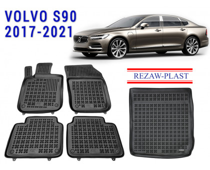 REZAW PLAST Rubber Mats for Volvo S90 2017-2021 Floor Mats Set, High-Quality Material