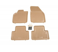 Rezaw-Plast Rubber Car Mats for 2005-2012 Volvo S40 Floor Mats All Weather Beige