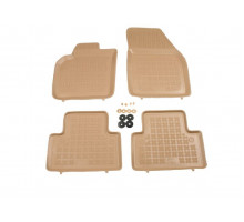 Rezaw-Plast Rubber Car Mats for 2005-2012 Volvo S40 Floor Mats All Weather Beige