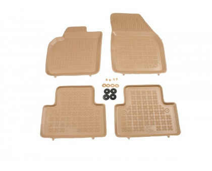 Rezaw-Plast Rubber Car Mats for 2005-2012 Volvo S40 Floor Mats All Weather Beige