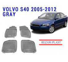 Rezaw-Plast  Rubber Floor Mats Set for Volvo S40 2005-2012 Gray