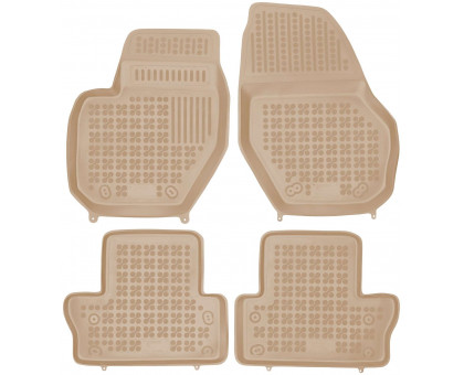 Rezaw-Plast Rubber Floor Mats for 2011-2018 Volvo S60 Car Mats Waterproof Beige