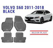 Rezaw-Plast  Rubber Floor Mats Set for Volvo S60 2011-2018 Black