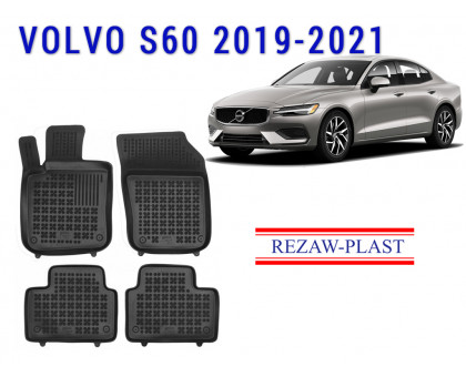 REZAW PLAST Custom Fit Floor Mats for Volvo S60 2019-2021 Durable Black
