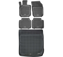 Rezaw-Plast Car Mats for 2017-2023  Volvo S90 Floor Mats & Cargo Mat Anti-Slip Black