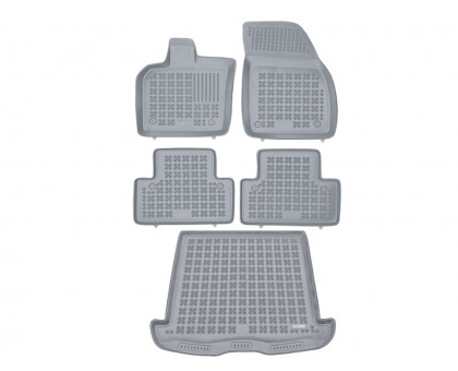 Rezaw-Plast Car Mats for 2005-2011 Volvo V50 Floor Mats & Cargo Mat Wagon Anti-Slip Gray