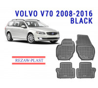 Rezaw-Plast  Rubber Floor Mats Set for Volvo V70 2008-2016 Black