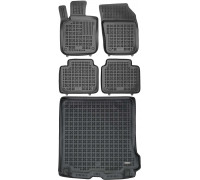 Rezaw-Plast Car Mats for 2017-2023 Volvo V90 Floor Mats & Cargo Mat Waterproof Black