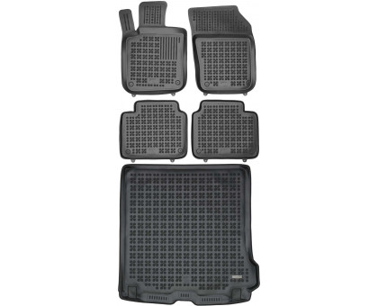 Rezaw-Plast Car Mats for 2017-2023 Volvo V90 Floor Mats & Cargo Mat Waterproof Black