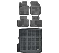 Rezaw-Plast Floor Mats for 2016-2023 Volvo XC90 Car Mats & Cargo Mat Anti-Slip Black