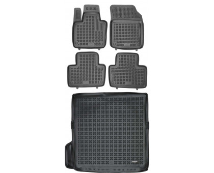 Rezaw-Plast Floor Mats for 2016-2023 Volvo XC90 Car Mats & Cargo Mat Anti-Slip Black