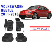 REZAW PLAST Custom-Fit Rubber Mats for Volkswagen Beetle 2011-2018 Molded Odorless