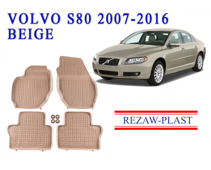 REZAW PLAST Floor Mats for Volvo S80 Wagon 2007-2016 Waterproof Interior Shields Odor